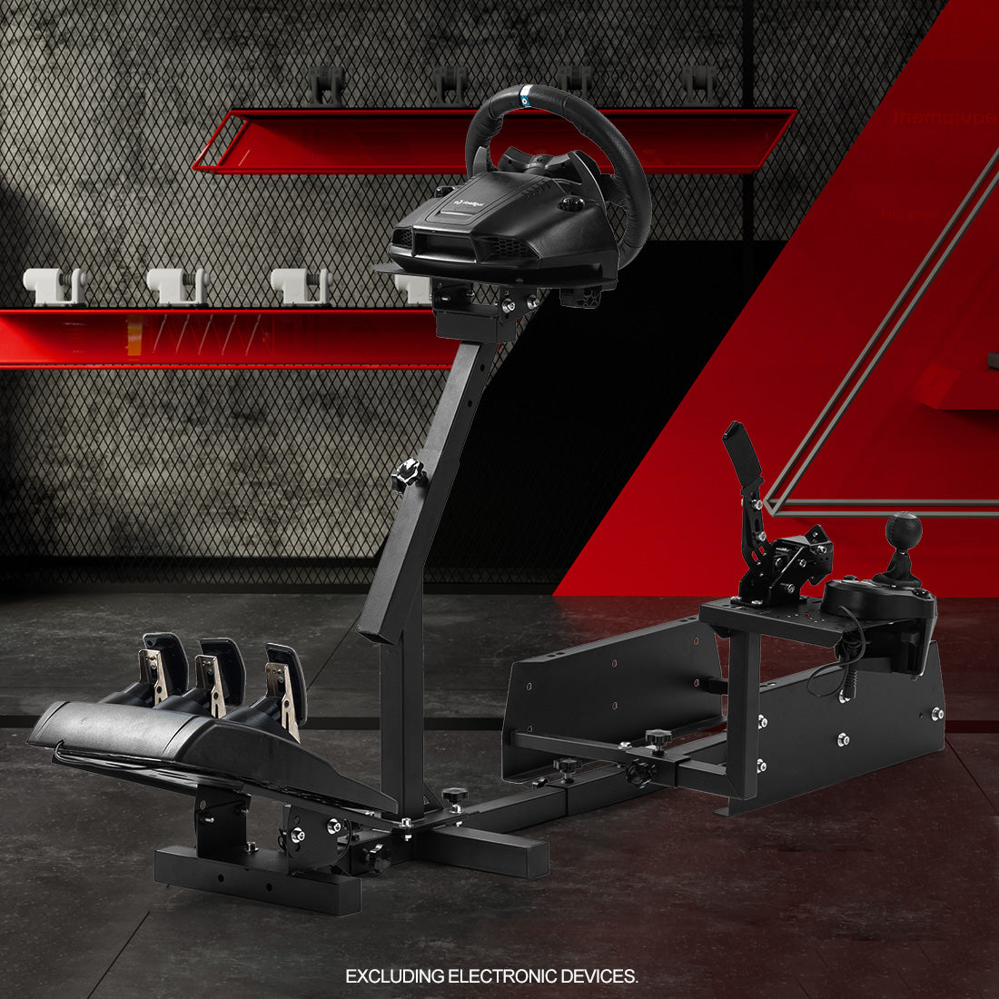 Zootopo Driving Simulator Cockpit Racing Wheel Mount, Compatible with Logitech G25/G27/G29/G920, Featuring Adjustable-height Gaming Frame with Shifter Bracket,Does Not Include Steering Wheel, Pedals, or Handbrake