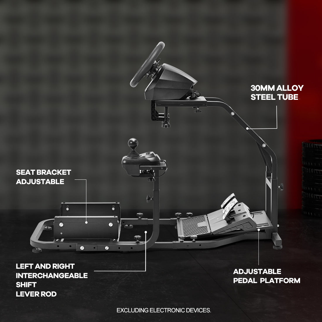 Zootopo Adjustable Racing Sim Cockpit Unobstructed Design for Both Legs Fit for Logitech/Thrustmaster G29 G923 G25 T80 T150 Racing Wheel Cockpit Not Include Steering Wheel,Pedals,Handbrake