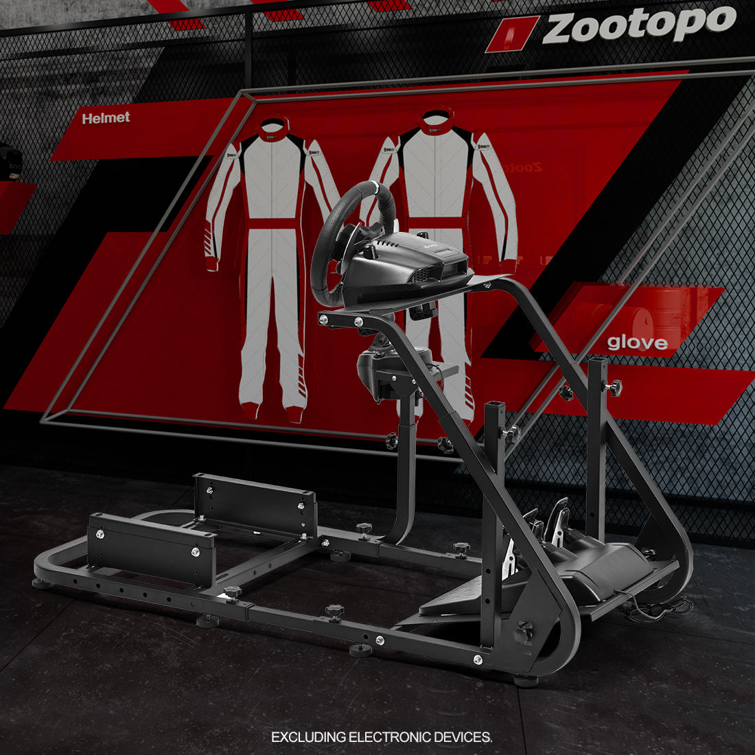 Zootopo Racing Simulator Cockpit Mountable Monitor Stand&Adjustable, Fits for Logitech/Thrustmaster/Fanatec G920 G923 G29&T80 T150, Frame Double Arm Reinforcement, No Steering Wheel,Pedal,Handbrake,Seat