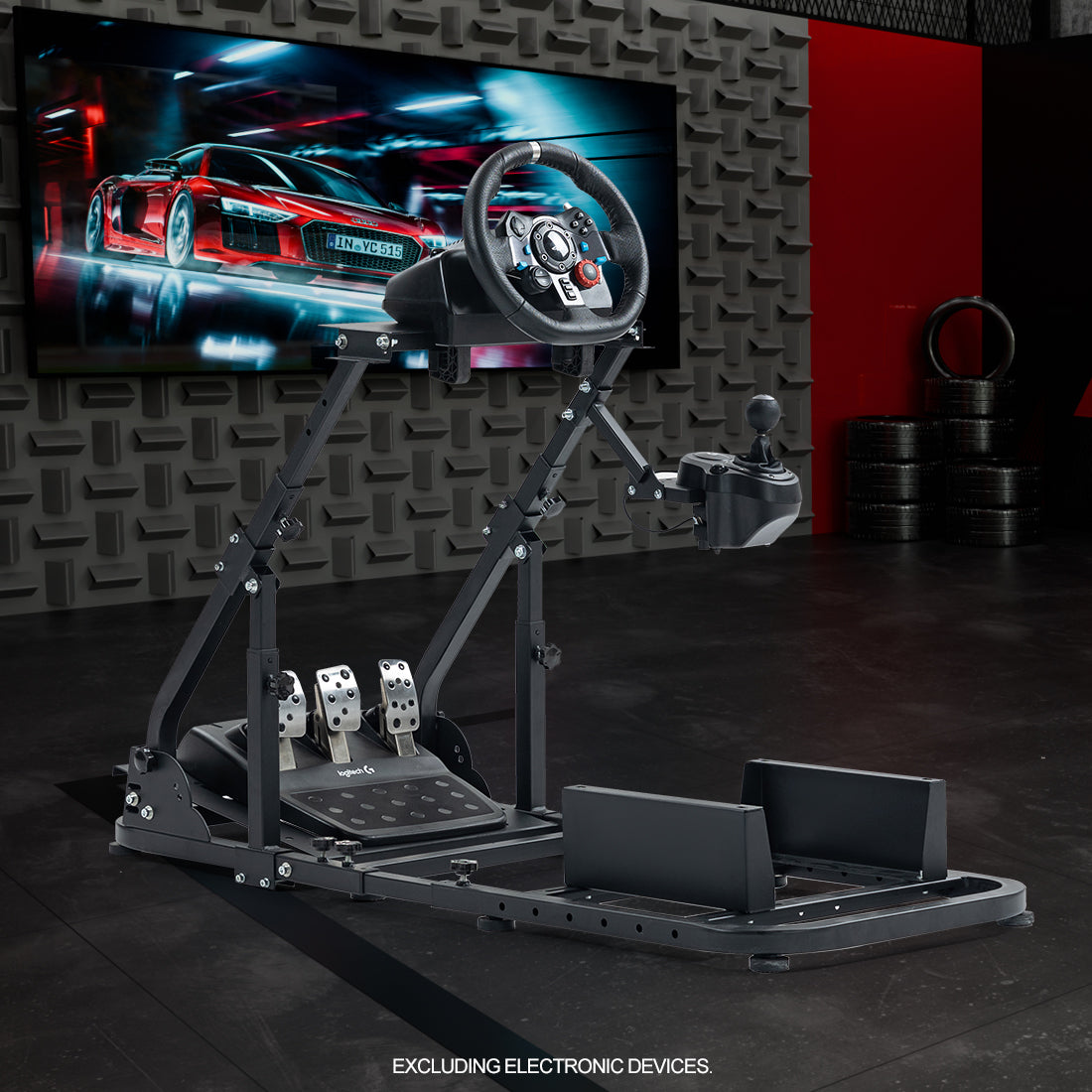 Zootopo Racing Wheel Stand Fit for Logitech G25 G27 G29 G920,Unlimited Adjustment,Foldable Racing Simulator Cockpit Frame,Not Included Shifter,Wheel,Pedals