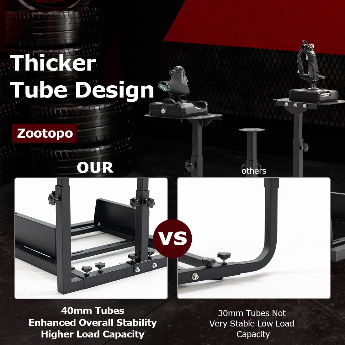 Zootopo Flight Simulator Cockpit  Fit for Logitech X52 PRO,X56, Thrustmaster T16000M,HotasWarthing Flight Stick,Unlimited Adjustment,Not Include Steering Wheel,Pedals,Handbrake and Joystick