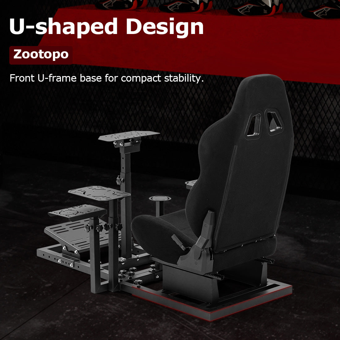 Zootopo Flight  Racing Simulator Cockpit Multi-Function Seat, Compatible with HOTAS Warthog, G Saitek, Logitech G920 G923, Thrustmaster T150, Xbox, PC ,without steering wheel, pedals, handbrake, throttle, joystick