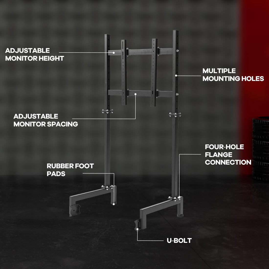 Zootopo Racing Sim Monitor Mount for Racing Simulator Cockpit Support Monitor from 24 to 60 inch,Stable Height Position,Adjustable Driving Display Stand for TV and PC Monitor,NO Steering Wheel,Shift Lever,Pedals,TV,Seat and Cockpit