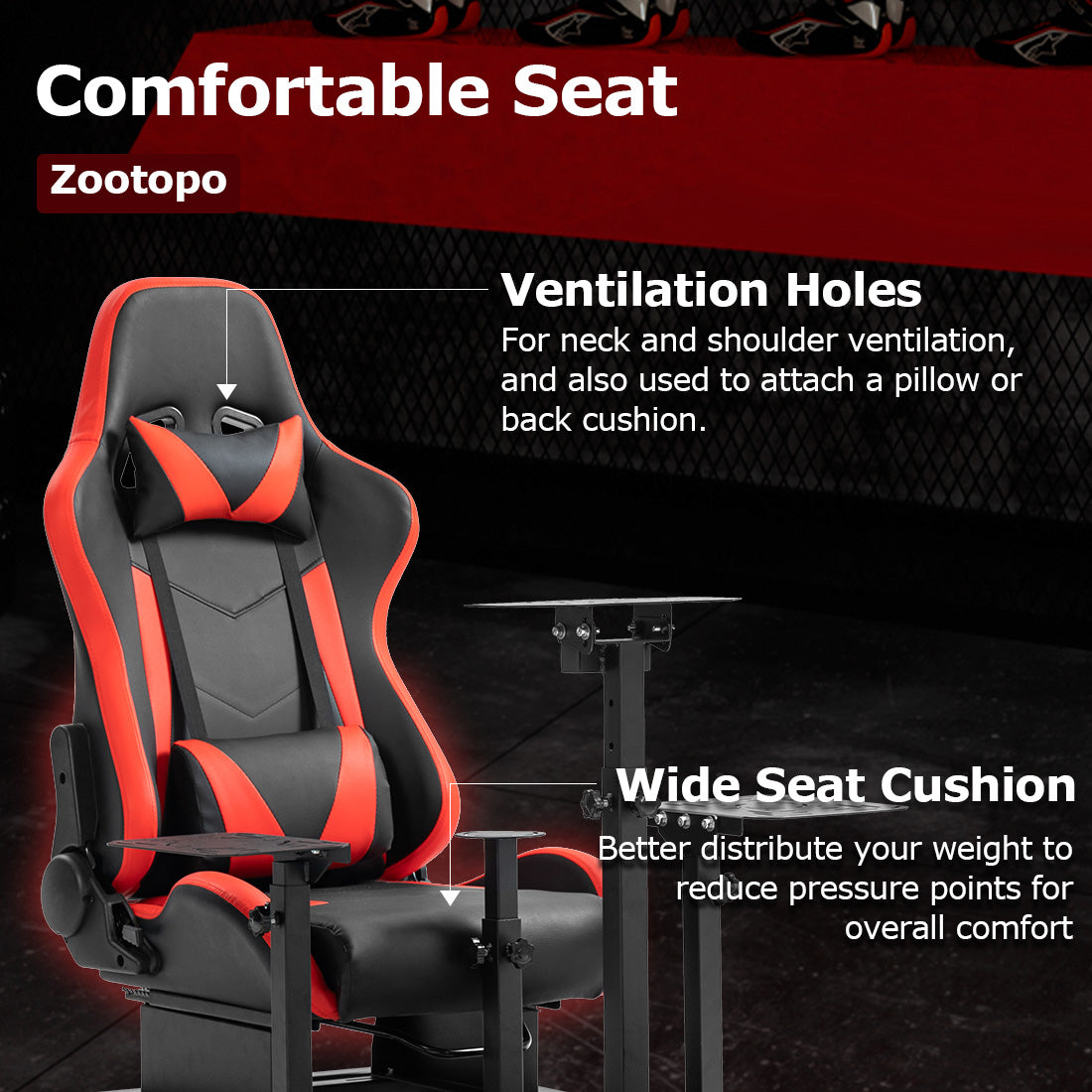 Zootopo Modular Flight Simulator and Racing Simulator Cockpit, Used for Combat or Racing Simulation, Compatible with Logitech/Thrustmaster Hotas Warthog/Honeycomb Alpha Bravo,No Wheel, Pedals, Handbrake and Monitor