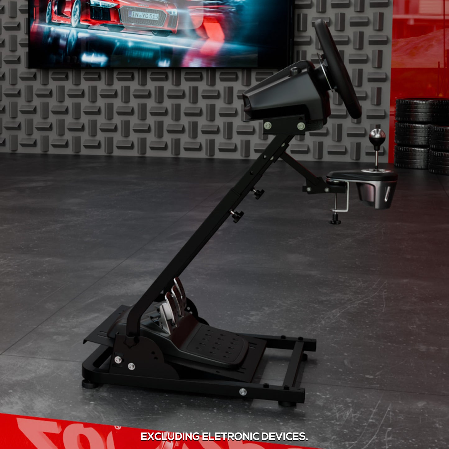 Zootopo Racing Steering Wheel Stand, Foldable Multi-level Adjustable, Fit for Logitech G920/Thrustmaster/PXN, Easy Storage&Install Gaming Simulator Cockpit, No Handbrake, Pedal or Steering Wheel