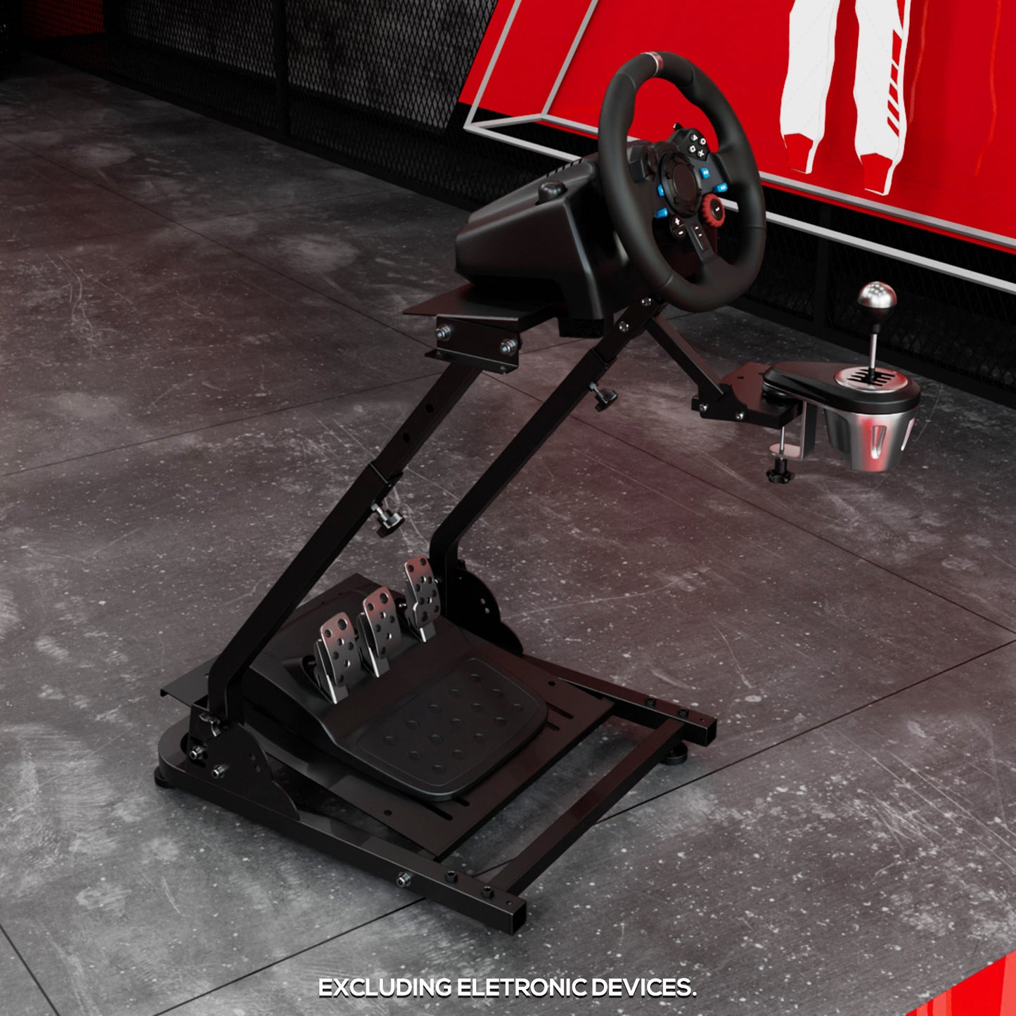 Zootopo Racing Steering Wheel Stand, Foldable Multi-level Adjustable, Fit for Logitech G920/Thrustmaster/PXN, Easy Storage&Install Gaming Simulator Cockpit, No Handbrake, Pedal or Steering Wheel