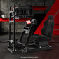 Zootopo 8040 Aluminum Profile Racing Simulator Cockpit with Black Seat & Triple Display Stand Fit for Logitech/Thrustmaster/Fanatec G25 G27 G29 G923 T80,F1 Trunk,No Handbrake,Pedals & Steering Wheel