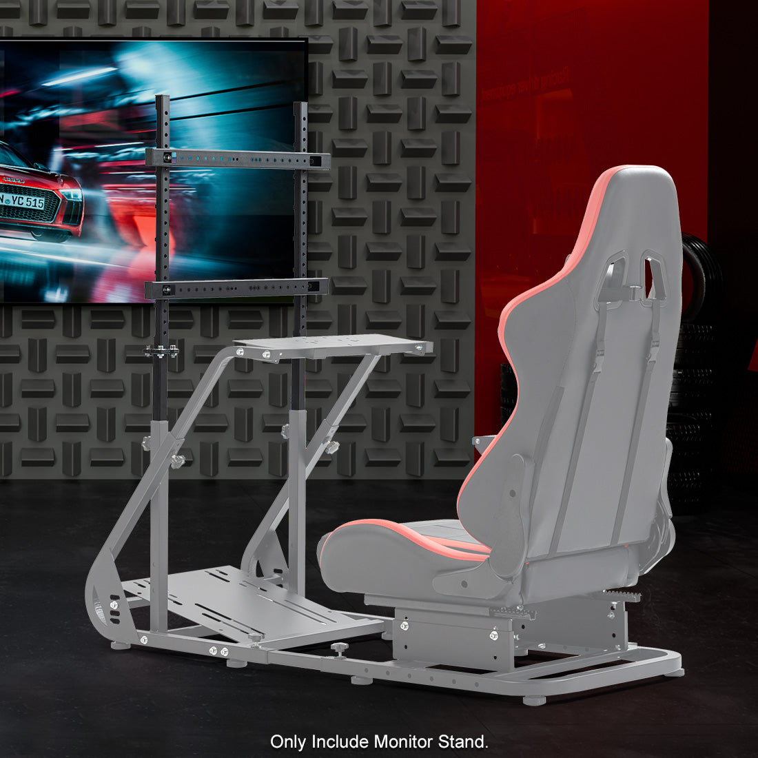 Zootopo Simulator Monitor Mount Fit for Multi-Brand Cockpit Mountable 32-55 inchs Display,Height Adjustable,NO TV,Steering Wheel,Shift Lever,Pedals,Seat and Race Frame