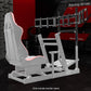 Zootopo 4040 Aluminum Profile Triple Monitor Stand for Racing Simulator Cockpit Compatible with 27-32 Inch Display 3 Screens TV Mount,Adjustable Height Width,No Steering Wheel,Shift Lever,Pedals,TV,Seat and Cockpit