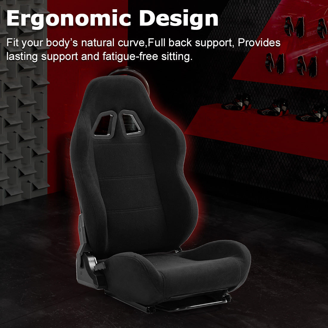 Zootopo Adjustable Racing Sim Cockpit with Black Seat Unobstructed Design for Both Legs Fit for Logitech/Thrustmaster G29 G923 G25 T80 T150 Racing Wheel Cockpit with Monitor Stand Not Include Steering Wheel,Pedals,Handbrake