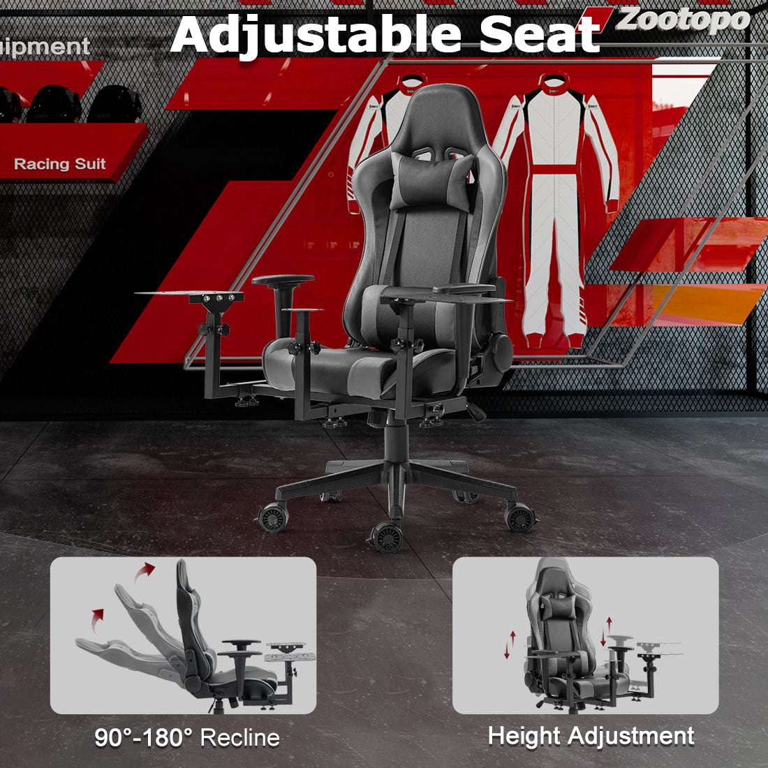 Zootopo Flight Racing Simulator Cockpit with Seat Adjustable&Shifter Platform Upgrade Fit for Logitech/Thrustmaster/Hotas Warthog G29,G920,Multi-Function&Office Use,No Throttle,Joystick,Pedal