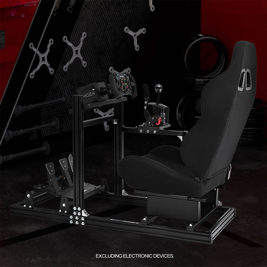 Zootopo 3060Aluminum Profile Racing Simulator Cockpit with Seat, Supports Adjustment, Compatible with Thrustmaster/Fanatec/Logitech G29 Steering Wheels,and designed  for the Sim Frame 3060 Chassis,Does Not Include Steering Wheel, Pedals, or Handbrake