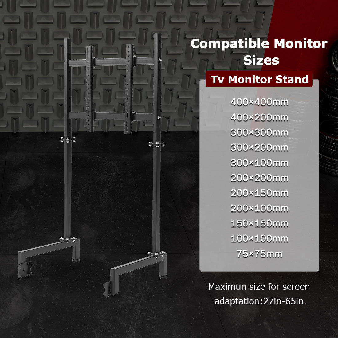 Zootopo Racing Sim Monitor Mount for Racing Simulator Cockpit Support Monitor from 24 to 60 inch,Stable Height Position,Adjustable Driving Display Stand for TV and PC Monitor,NO Steering Wheel,Shift Lever,Pedals,TV,Seat and Cockpit
