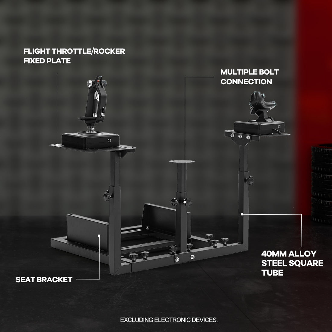 Zootopo Flight Simulator Cockpit  Fit for Logitech X52 PRO,X56, Thrustmaster T16000M,HotasWarthing Flight Stick,Unlimited Adjustment,Not Include Steering Wheel,Pedals,Handbrake and Joystick