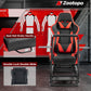 Zootopo Flight Simulator Cockpit with Red Seat Fit for Fanatec/Moza/Logitech X52 PRO/THRUSTMASTER A10,T.16000M FCS Adjustable Versatile,No Joystick,Handbrake,Shifter,Pedals,Steering Wheel,TV Mount