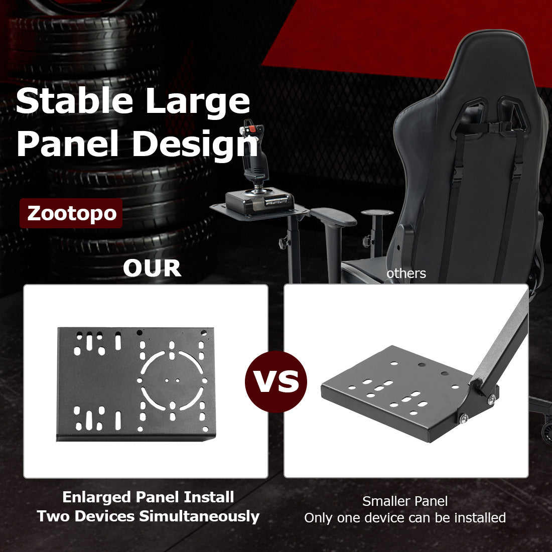 Zootopo Adjustable Flight Racing Simulator Cockpit with Seat Pedal Frame Fit for Thrustmaster Hotas Warthog/Logitech G29 G920,Simple Storage Multi-Function Home Office Use,No Joystick,Shifter,Pedal