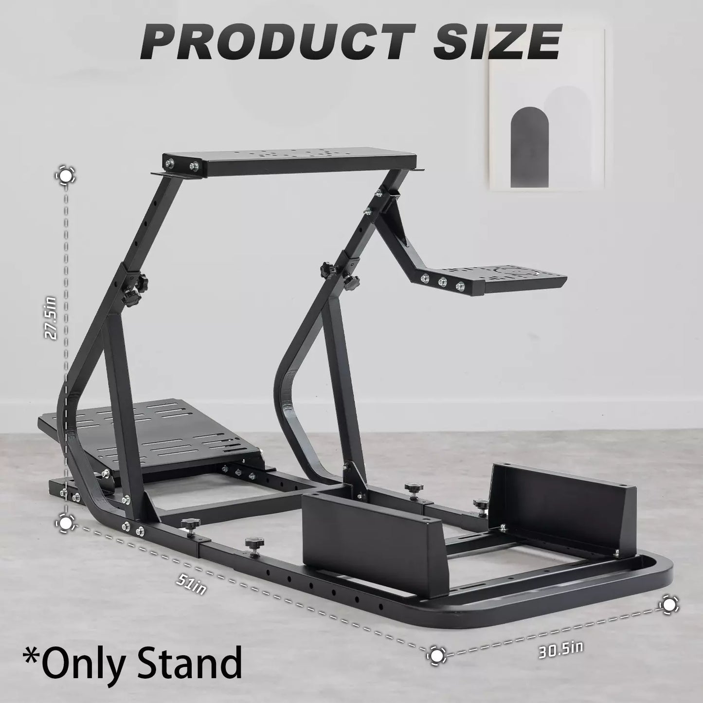 Hottoby Sim Racing CockpitWheel Stand Adjustable Fit Logitech G29 G920 Fanatec