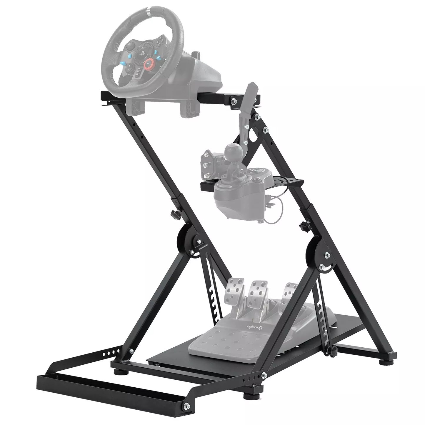 Hottoby Racing Wheel Stand with Seat Fixed Slot Fit Logitech G29 G920 G923 T300