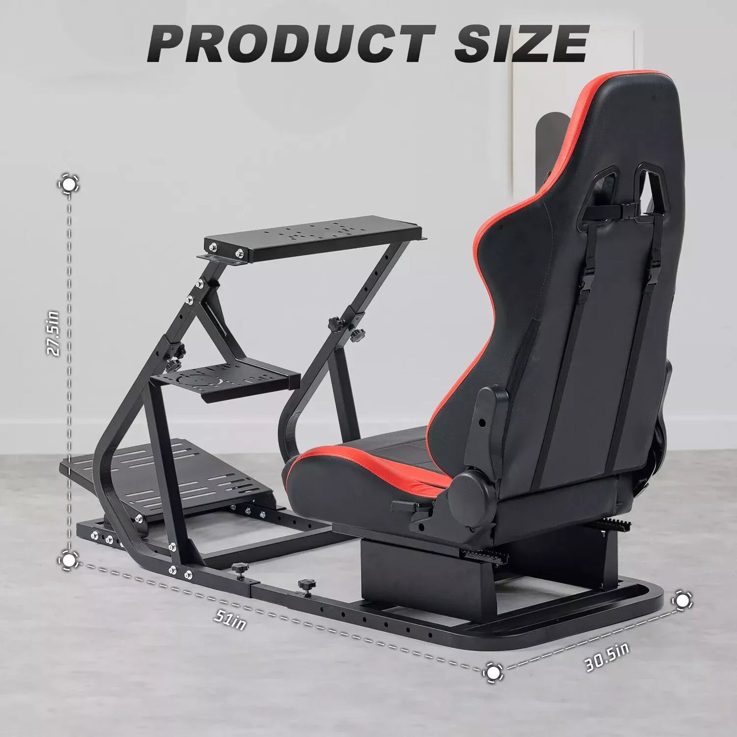Hottoby Racing Simulator Cockpit with Seat Fit Logitech G923 G29 Fanatec GT-PRO