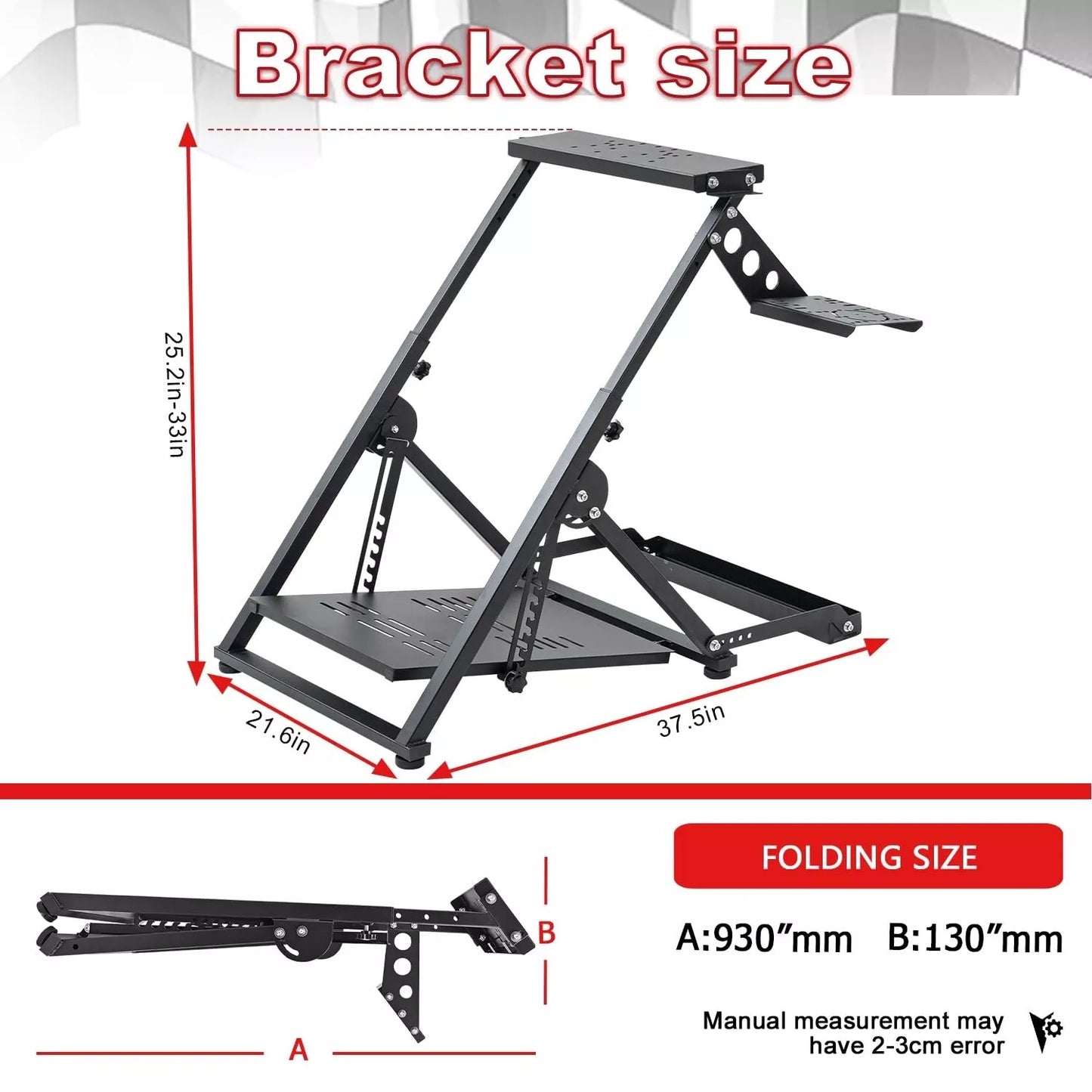 Hottoby Racing Wheel Stand with Seat Fixed Slot Fit Logitech G29 G920 G923 T300