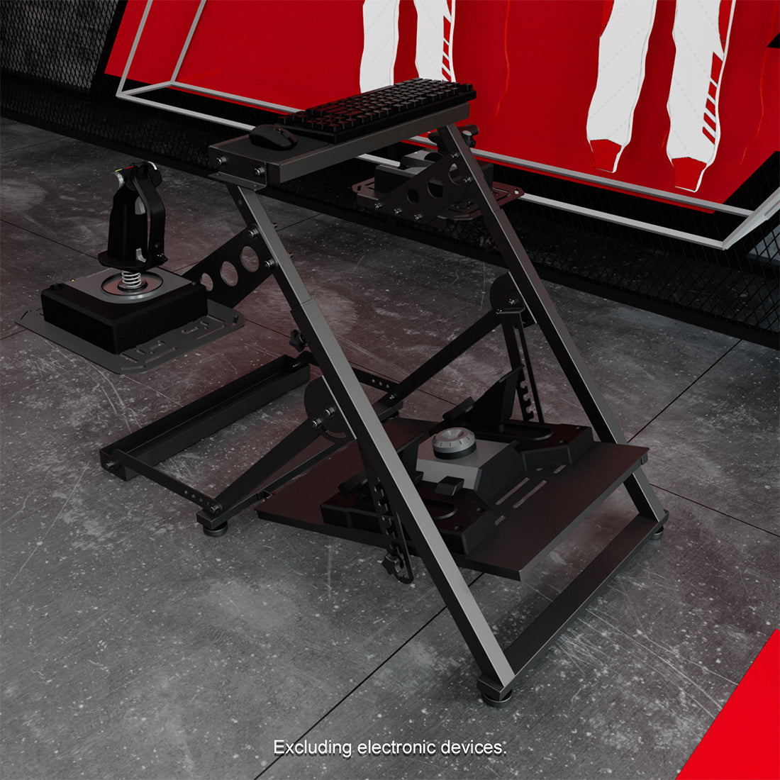 Zootopo Foldable Flight Simulation Cockpit with Fixed Slot Fit for Logitech/Thrustmaster/Hotas Warthog/Fanatec,  Adjustable Fight Sim Mount Pedals, Steering Wheel Not Included