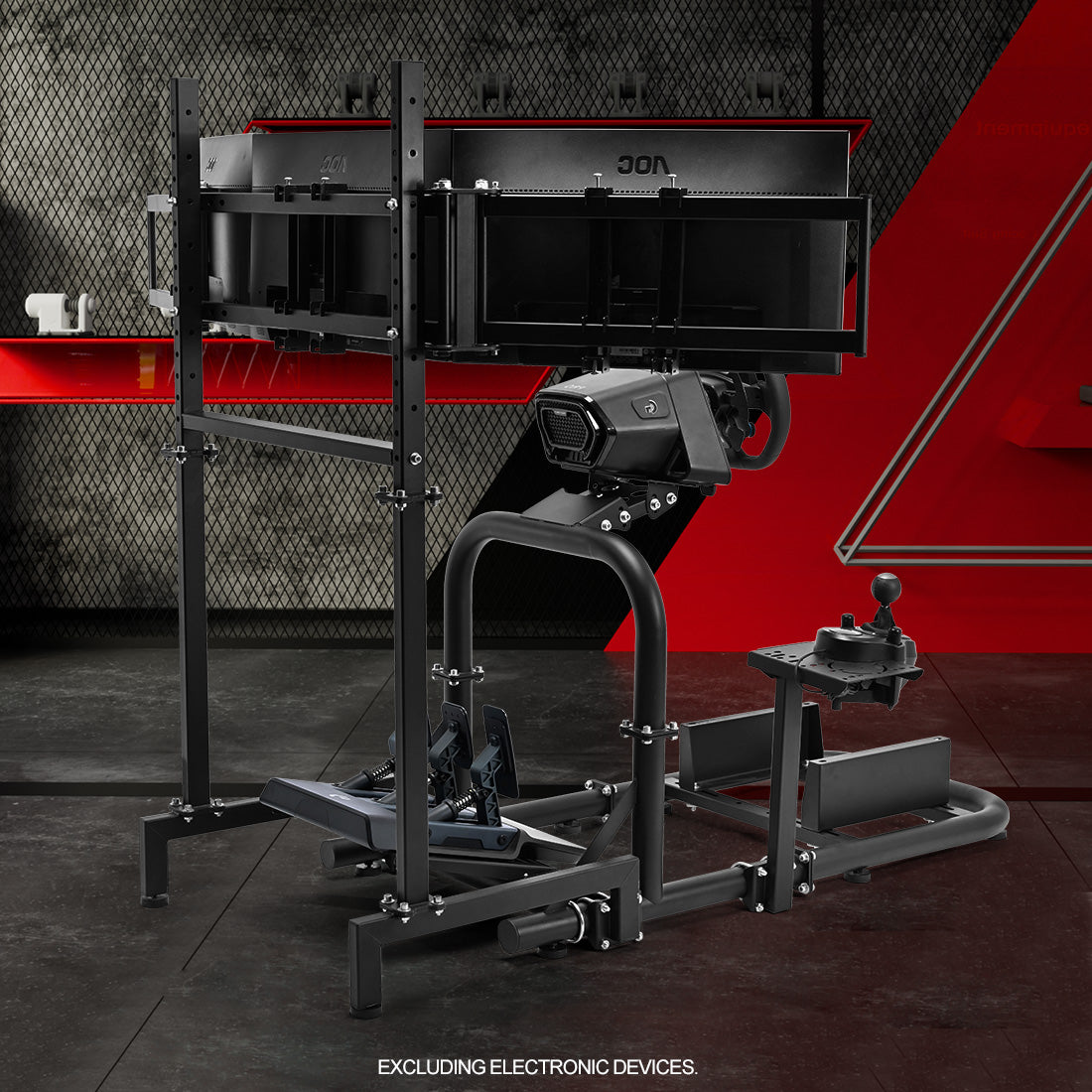 Zootopo Racing Driving Simulator Cockpit with with Triple Monitor Mount Fit for Logitech/Thrustmaster/Fanatec G27,G29,G920,G923,T300RS &CSL-DD Wheel Frame,No Steering Wheel,Pedal,Handbrake,Seat