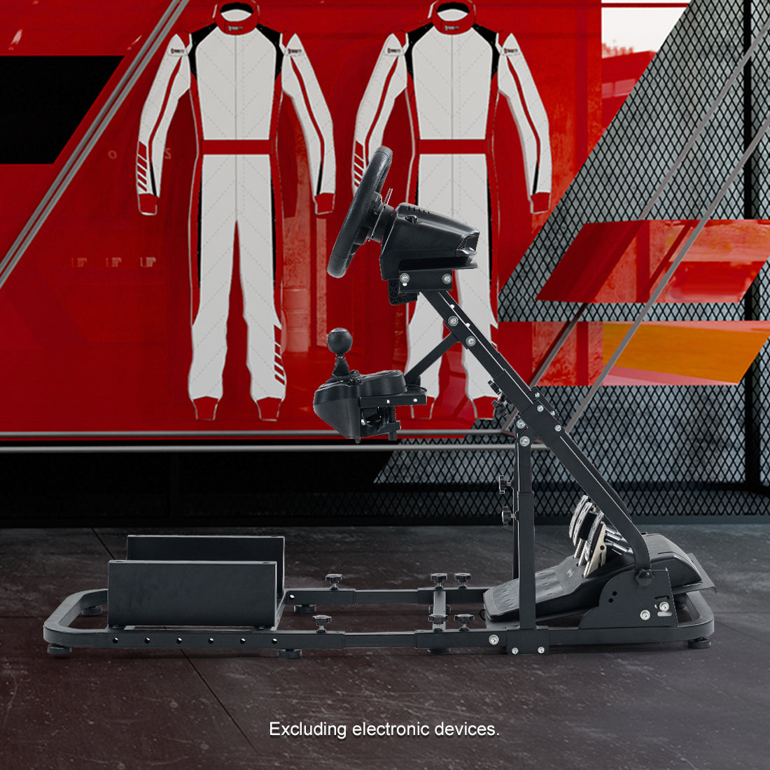 Zootopo Racing Wheel Stand Fit for Logitech G25 G27 G29 G920,Unlimited Adjustment,Foldable Racing Simulator Cockpit Frame,Not Included Shifter,Wheel,Pedals