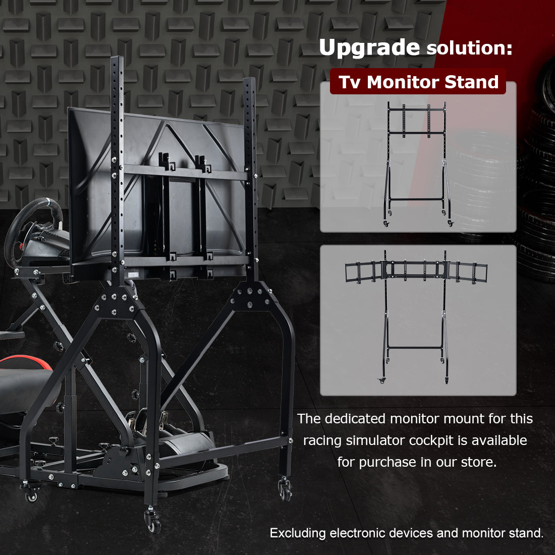Zootopo Racing Simulator Cockpit with Red Seats, Fit for Logitech G923/G29/G920, Thrustmaster, Fanatec, Unlimited Adjustment,Not Included Shifter,Wheel,Pedals