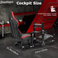 Zootopo 8040 Aluminum Profile Racing Sim Cockpit with Red Seat Fit Logitech G923 G920, Adjuatable Driving Simulator Cockpit Not Include Steering Wheel,Pedals,Handbrake