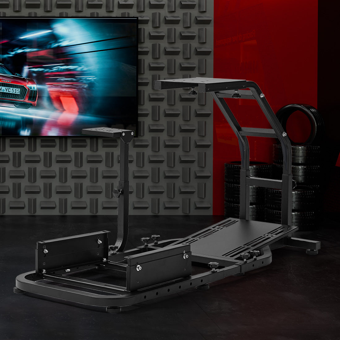 Zootopo Adjustable Racing Sim Cockpit Unobstructed Design for Both Legs Fit for Logitech/Thrustmaster G29 G923 G25 T80 T150 Racing Wheel Cockpit Not Include Steering Wheel,Pedals,Handbrake