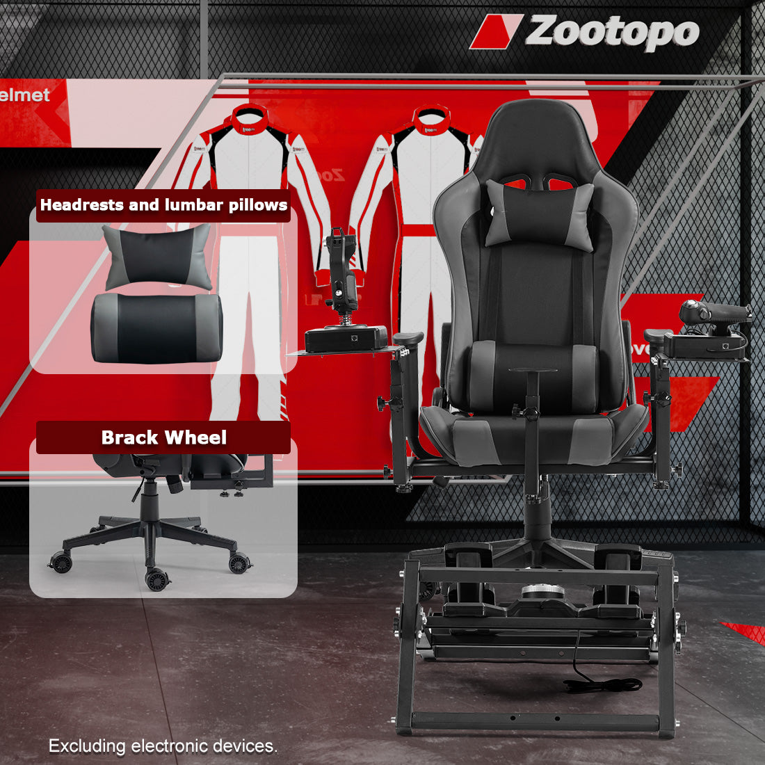 Zootopo Adjustable Flight Racing Simulator Cockpit with Seat Pedal Frame Fit for Thrustmaster Hotas Warthog/Logitech G29 G920,Simple Storage Multi-Function Home Office Use,No Joystick,Shifter,Pedal