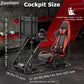 Zootopo Adjustable Sim Racing Cockpit with Red Seat Monitor Frame, Fit for Logitech/Thrustmaster/Fanatec G920 G923 G29 T80, Frame Double Arm Reinforcement, No Steering Wheel,Pedal,Handbra,Display