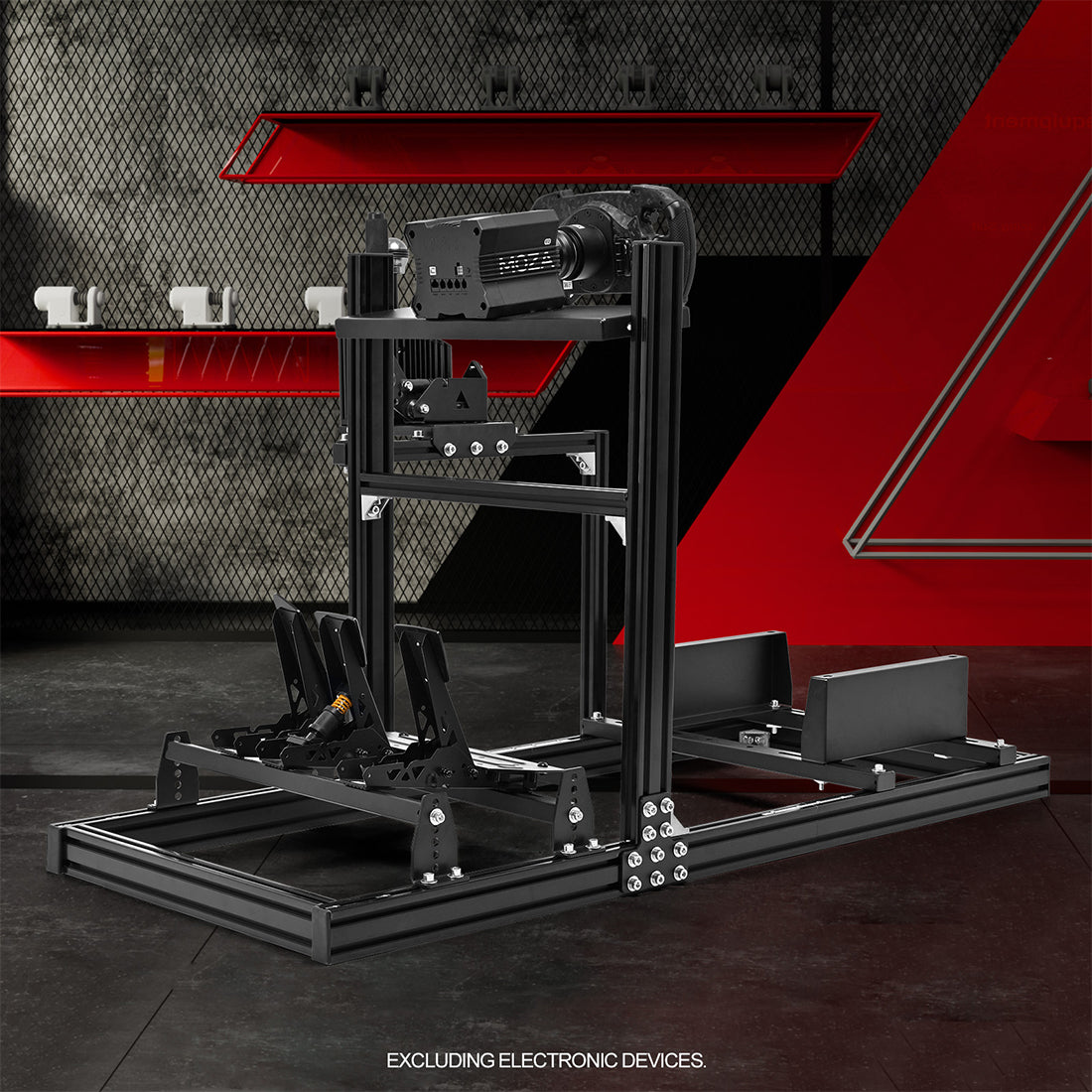Zootopo 3060 Aluminum Profile Racing Simulator Cockpit, Infinitely Adjustable, Compatible with Thrustmaster/Fanatec/Logitech G29 steering wheels, specifically designed for the Sim Frame 3060 chassis. Does not include steering wheel, pedals, or handbrake
