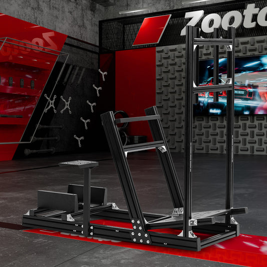Zootopo 8040 Aluminum Profile Racing Simulator Cockpit with Monitor Frame Fit for Logitech/Thrustmaster/Fanatec G25 G27 G29 G923 T80,F1 Trunk,No Seat,Handbrake,Pedals,Steering Wheel