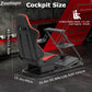 Zootopo Flight Simulator Cockpit with Red Seat Fit for Fanatec/Moza/Logitech X52 PRO/THRUSTMASTER A10,T.16000M FCS Adjustable Versatile,No Joystick,Handbrake,Shifter,Pedals,Steering Wheel,TV Mount
