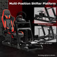 Zootopo 8040 Aluminum Profile Racing Simulaor Cockpit Simulator with Red Seat Fit for Logitech/Thrustmaster/Fanatec/Moza G920,G923 Professional&Expandability,F1 Truck,No Handbrake,Pedals,Steering Wheel
