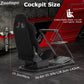 Zootopo Flight Simulator Cockpit with Black Seat Fit for Fanatec/Moza/Logitech X52 PRO/THRUSTMASTER A10,T.16000M FCS Adjustable Versatile,No Joystick,Handbrake,Shifter,Pedals,Steering Wheel,TV Mount