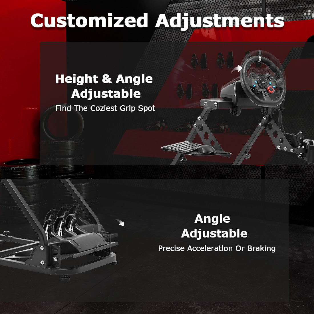 Zootopo Flight Simulator Cockpit with Black Seat Fit for Fanatec/Moza/Logitech X52 PRO/THRUSTMASTER A10,T.16000M FCS Adjustable Versatile,No Joystick,Handbrake,Shifter,Pedals,Steering Wheel,TV Mount