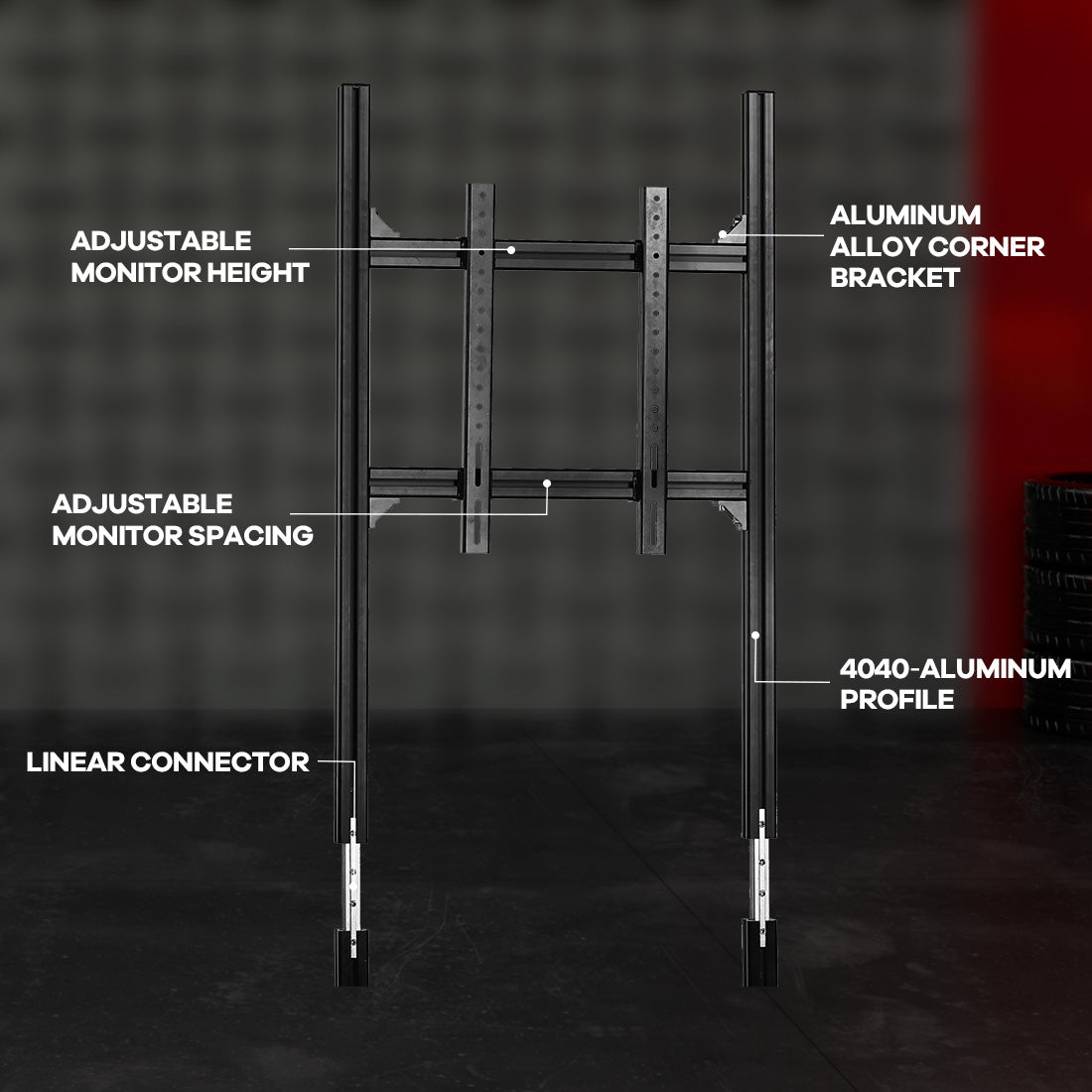 Zootopo 4040 Aluminum Profile Monitor Stand for Racing Simulator Cockpit Compatible with 27-65 Inch Display TV Mount,Adjustable Height,No Steering Wheel,Shift Lever,Pedals,TV,Seat and Cockpit