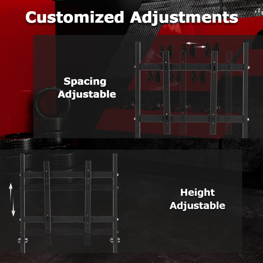 Zootopo Adjustable Racing Simulator Cockpit φ50mm Round Tubing with Monitor Mount, Compatible with Logitech G25/G29/G920/G923 and Thrustmaster T300 Gaming Stands. Does not include steering wheel, handbrake, pedals, and seat.