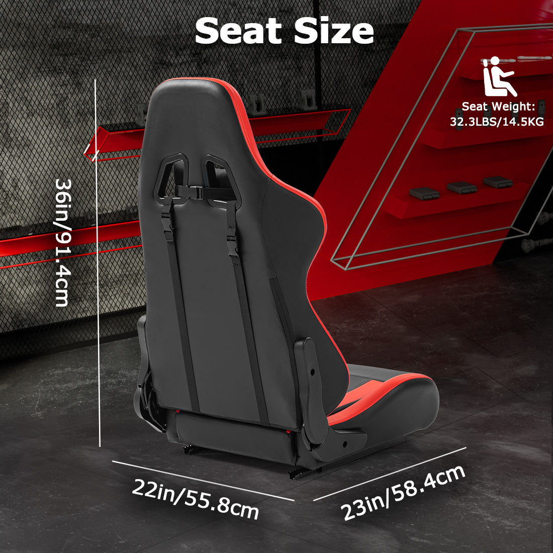 Zootopo Racing Simulator Cockpit with Red Seat Multi-level Adjustment Fit for Logitech/Thrustmaster/Fanatec G29,G920,G923&T300RS&CSL-DD One-Piece Cockpit,Wheel,Handbrake and Pedals Not Included