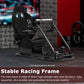 Zootopo Flight Simulator Cockpit with Black Seat Fit for Fanatec/Moza/Logitech X52 PRO/THRUSTMASTER A10,T.16000M FCS Adjustable Versatile,No Joystick,Handbrake,Shifter,Pedals,Steering Wheel,TV Mount