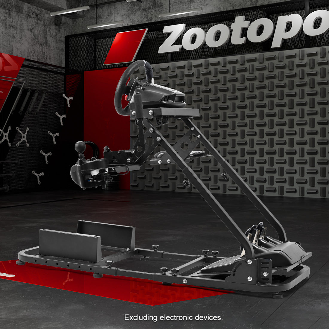 Zootopo Flight Racing Simulator Stand Fit for Fanatec/Moza/Logitech X52 PRO/Thrustmaster A10,T.16000M FCS Adjustable Versatile,No Joystick,Handbrake,Shifter,Pedals,Steering Wheel,TV Mount,Seat